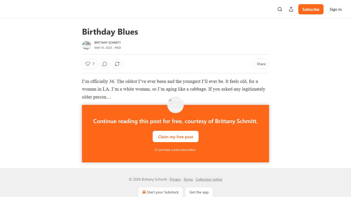 Birthday Blues - Brittany Schmitt